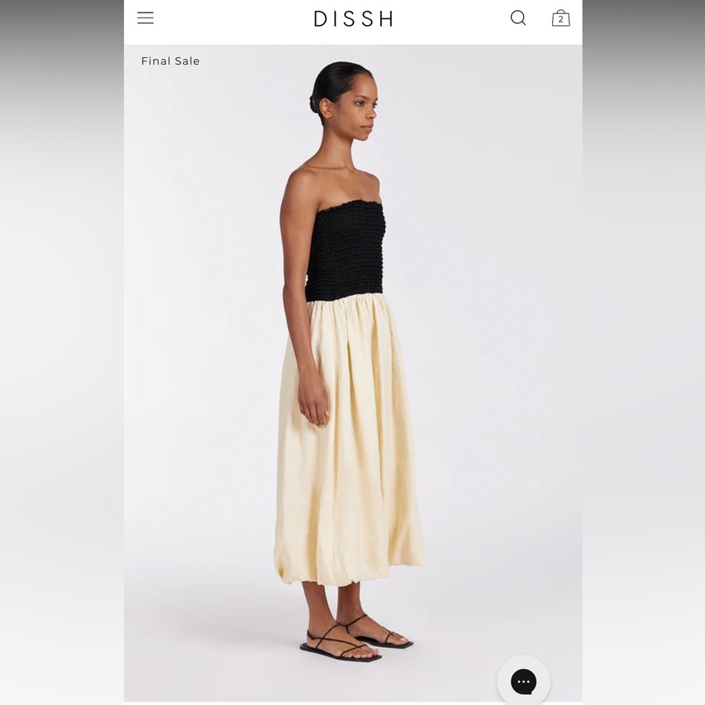 DISSH Len black strapless midi dress